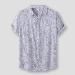 987 Crooked Store Men's Apparels Sky Madrid Wavy Striped Shirt
