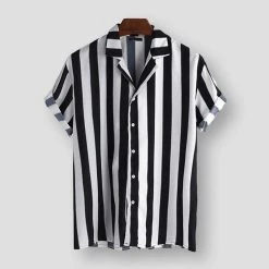 PARKLEES Official Store Saint Morris Morlaix Striped Shirt Men's Apparels