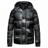Mcikkny Store North Royal Camo Hooded Puffer Jacket Men's Apparels