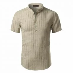 Mens Wardrobe Store Men's Apparels Sky Madrid Linen Striped Short Sleeve Shirt 8 Mens Wardrobe Store Men's Apparels Sky Madrid Linen Striped Short Sleeve Shirt