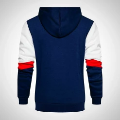 TOLOER Official Store North Royal Patchwork Hooded Sweatshirt Men's Apparels