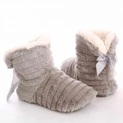 CYFMYD Official Store North Royal Bow Plush Slippers Women's Apparels
