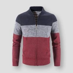 Mountainskin Official Store Sky Madrid Full Zip Striped Cardigan Men's Apparels