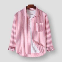 OG Waves Store Saint Morris Toulon Striped Shirt Men's Apparels
