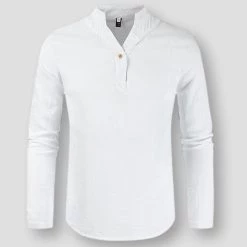 YaChun Fashion Clothing Store Men's Apparels Sky Madrid Sterling Linen Shirt