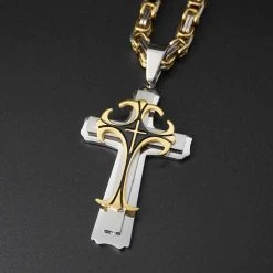 WENDYFO Store Men's Apparels Stainless Steel Cross Chain Necklace 7 WENDYFO Store Men's Apparels Stainless Steel Cross Chain Necklace