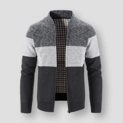 Mountainskin Official Store Sky Madrid Full Zip Striped Cardigan Men's Apparels