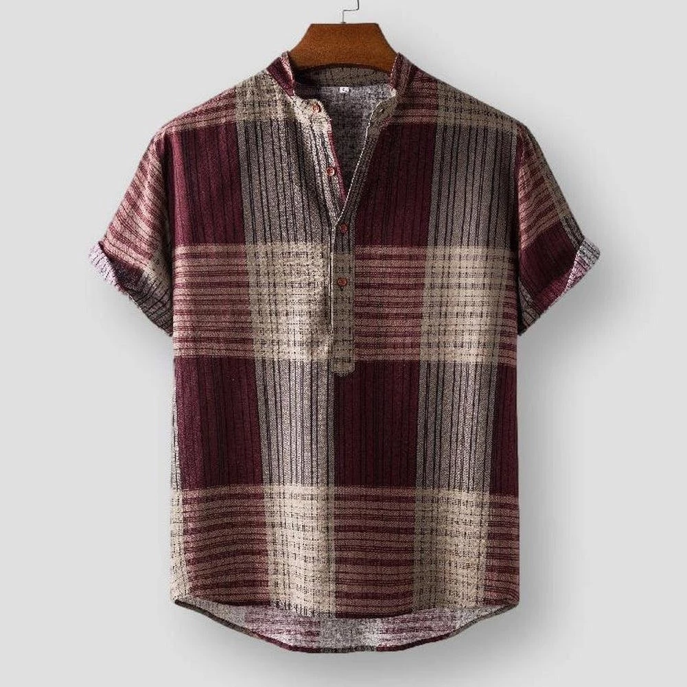 Kunzima Store Men's Apparels North Royal Linen Plaid Shirt 5 Kunzima Store Men's Apparels North Royal Linen Plaid Shirt