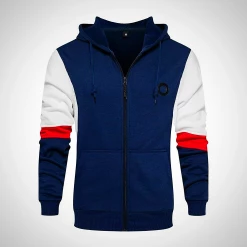 TOLOER Official Store North Royal Patchwork Hooded Sweatshirt Men's Apparels