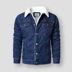 ClassDim Store Men's Apparels North Royal Fleece Denim Jacket 8 ClassDim Store Men's Apparels North Royal Fleece Denim Jacket