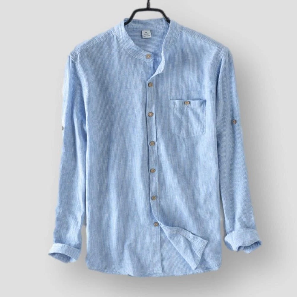 MOGELAISI Official Store North Royal Java Linen Shirt 3 MOGELAISI Official Store North Royal Java Linen Shirt