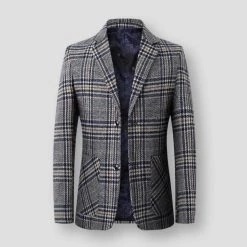 DY Suits Blazer Store Men's Apparels Sky Madrid Gavarnie Plaid Blazer