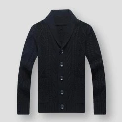 SHiONFA Store Sky Madrid Shawl Wool Cardigan