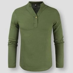 YaChun Fashion Clothing Store Men's Apparels Sky Madrid Sterling Linen Shirt