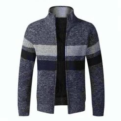 JayRuoYi Clothes Store Casual Striped Zipper Cardigan Men's Apparels
