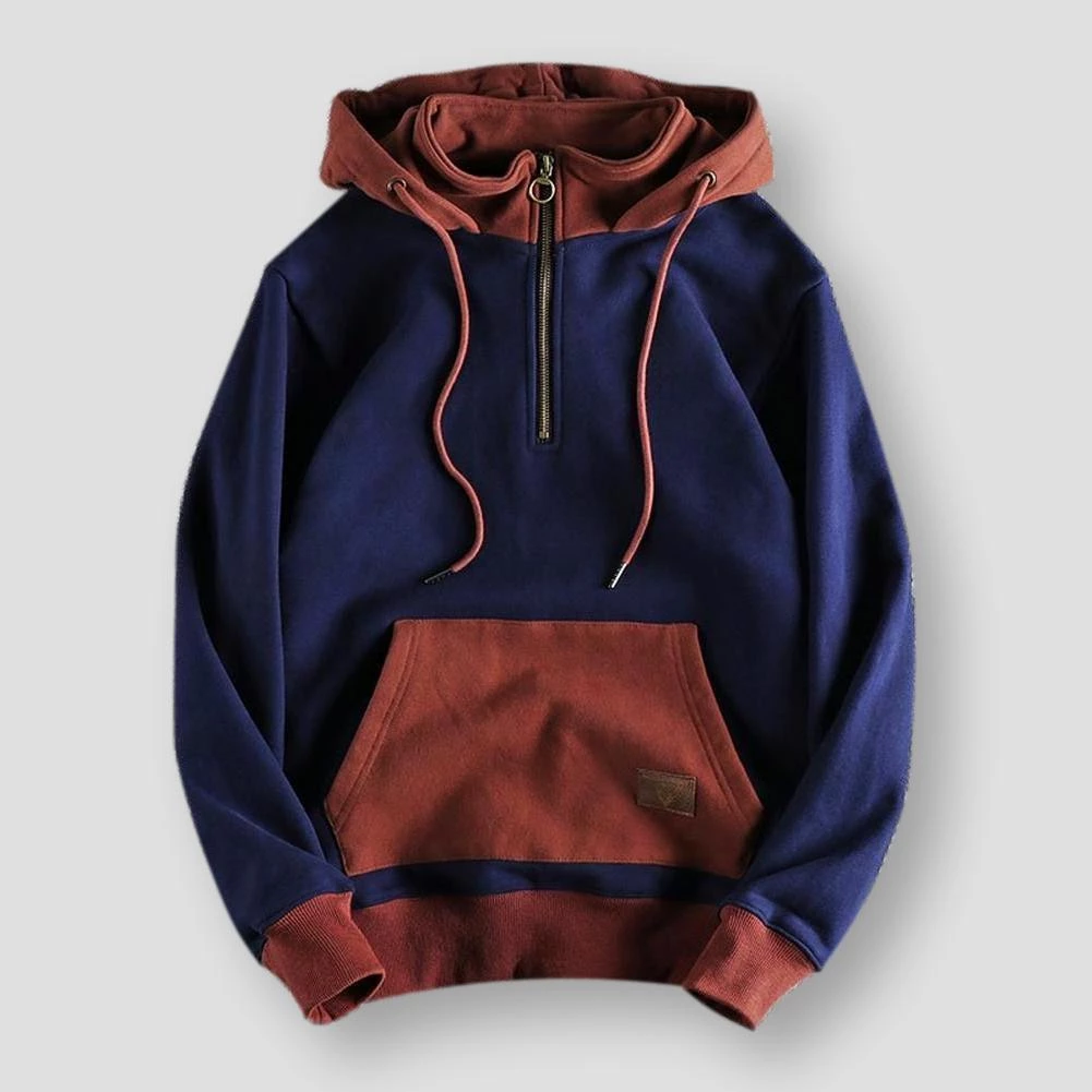 Handsome Marshal Store Sky Madrid Patchwork Zip Up Hoodie Men's Apparels 3 Handsome Marshal Store Sky Madrid Patchwork Zip Up Hoodie Men's Apparels