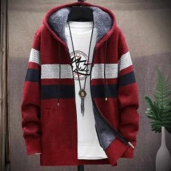 Zongke-4 Store Harvey Hooded Wool Cardigan Men's Apparels