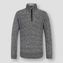 FAVOCENT Men's Wardrobe Store Sky Madrid Quarter Zip Knitted Pullover Men's Apparels