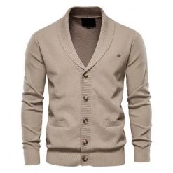 AIOPESON Official Store Men's Apparels Saint Morris Wool Pocket Cardigan