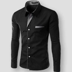 HANQIU Store Sky Madrid Liege Pocket Shirt Men's Apparels