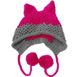 BomHCS Store Sky Madrid Fox Ears Knitted Beanie Women's Apparels