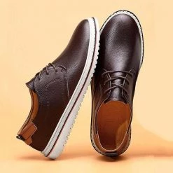 JINGDELONG Official Store Men's Apparels Vincent Genuine Leather Derby Sneaker