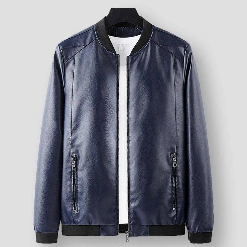 HAWAIFISH Outfit Store Men's Apparels Sky Madrid Leather Slim Biker Jacket 4 HAWAIFISH Outfit Store Men's Apparels Sky Madrid Leather Slim Biker Jacket