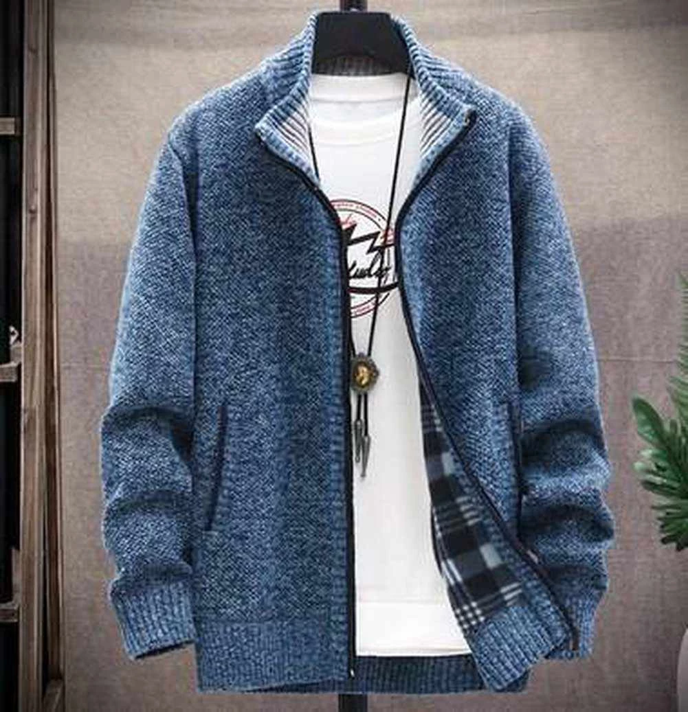 Zongke-4 Store Retro Zipper Cardigan Men's Apparels 3 Zongke-4 Store Retro Zipper Cardigan Men's Apparels