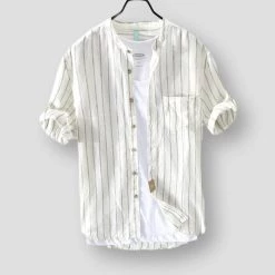 BOKCHOY Official Store Saint Morris Paimpont Linen Shirt Men's Apparels