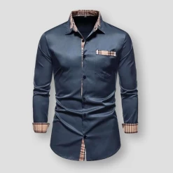 King Billion Official Store Sky Madrid Contrast Plaid Shirt Men's Apparels