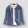 Cotton Linen Store Men's Apparels North Royal Billund Striped Shirt
