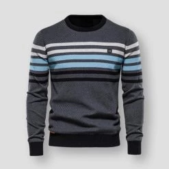 Serige Park Store Sky Madrid Homer Striped Pullover Men's Apparels