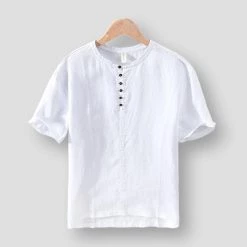 M Cotton Linen Store Men's Apparels Sky Madrid Hagen Linen Shirt