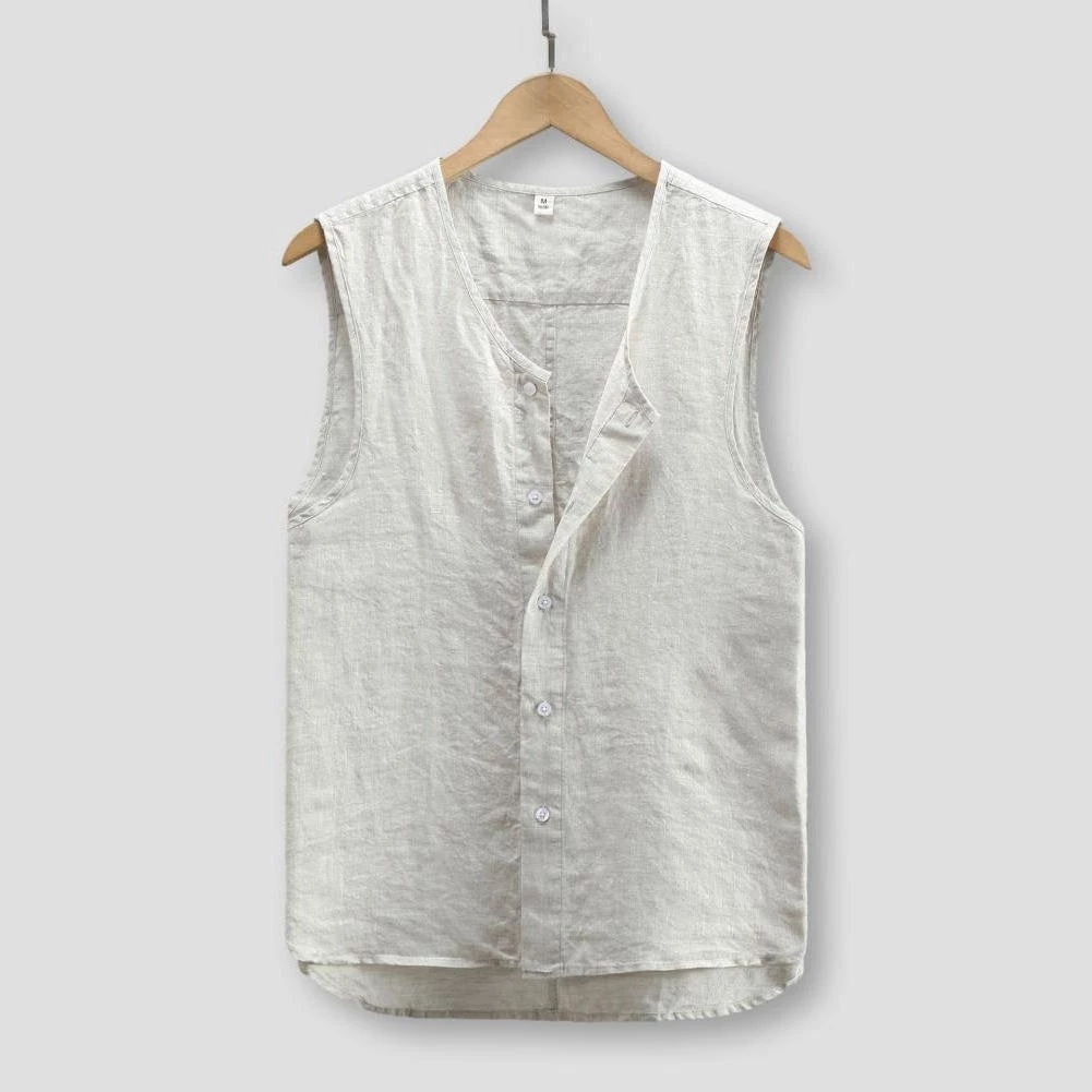 SHISENBU Official Store Sky Madrid Palermo Linen Vest Men's Apparels 3 SHISENBU Official Store Sky Madrid Palermo Linen Vest Men's Apparels