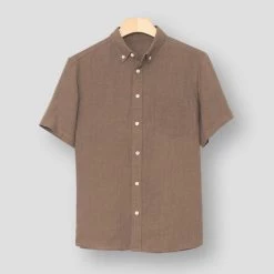 BOU Store Sky Madrid Coral Linen Shirt Men's Apparels 9 BOU Store Sky Madrid Coral Linen Shirt Men's Apparels