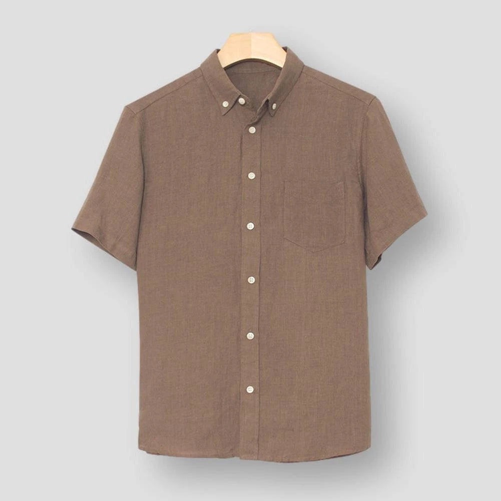 BOU Store Sky Madrid Coral Linen Shirt Men's Apparels 6 BOU Store Sky Madrid Coral Linen Shirt Men's Apparels