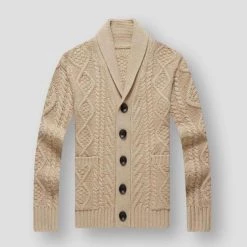 SHiONFA Store Sky Madrid Shawl Wool Cardigan
