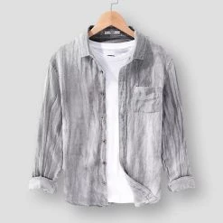 Pinecypress Official Store Men's Apparels Saint Morris Guidel Linen Shirt