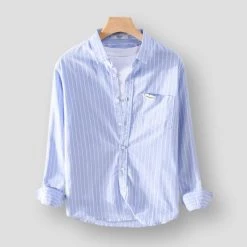BOKCHOY Official Store Men's Apparels Sky Madrid Brugg Striped Shirt