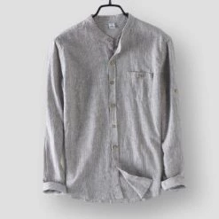 MOGELAISI Official Store North Royal Java Linen Shirt 8 MOGELAISI Official Store North Royal Java Linen Shirt