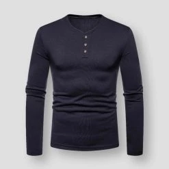 Mens Wardrobe Store Men's Apparels Saint Morris Basic Henley Shirt
