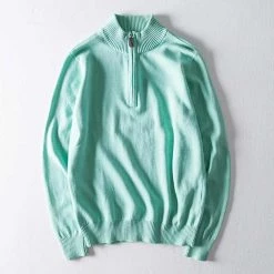 June30 Store North Royal Knitted Half-Zip Pullover