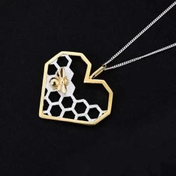 Lotus Fun Official Store Women's Apparels Sterling Silver Honeycomb Necklace 7 Lotus Fun Official Store Women's Apparels Sterling Silver Honeycomb Necklace