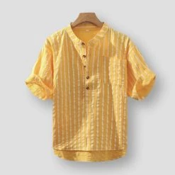 QUANBO Official Flagship Store Sky Madrid Avignon Striped Shirt