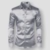 Hipster Wardrobe Store Sky Madrid Sheridan Satin Shirt Men's Apparels