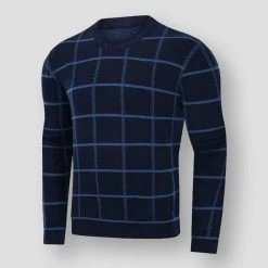 TACVASEN Official Store Saint Morris Plaid Thermal Sweater
