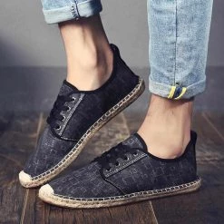 CHANGTU Official Store Men's Apparels Genuine Hemp Canvas Shoes
