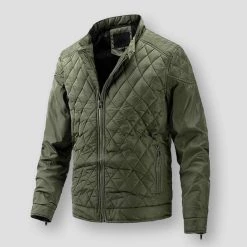 AIOPESON Official Store Sky Madrid Quilted Zipper Jacket Men's Apparels