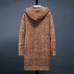 Xiaojin999 Store Men's Apparels Sky Madrid Long Hooded Open Cardigan