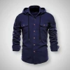 NEGIZBER Trend Store North Royal Hooded Button-Up Shirt Men's Apparels 1 NEGIZBER Trend Store North Royal Hooded Button-Up Shirt Men's Apparels